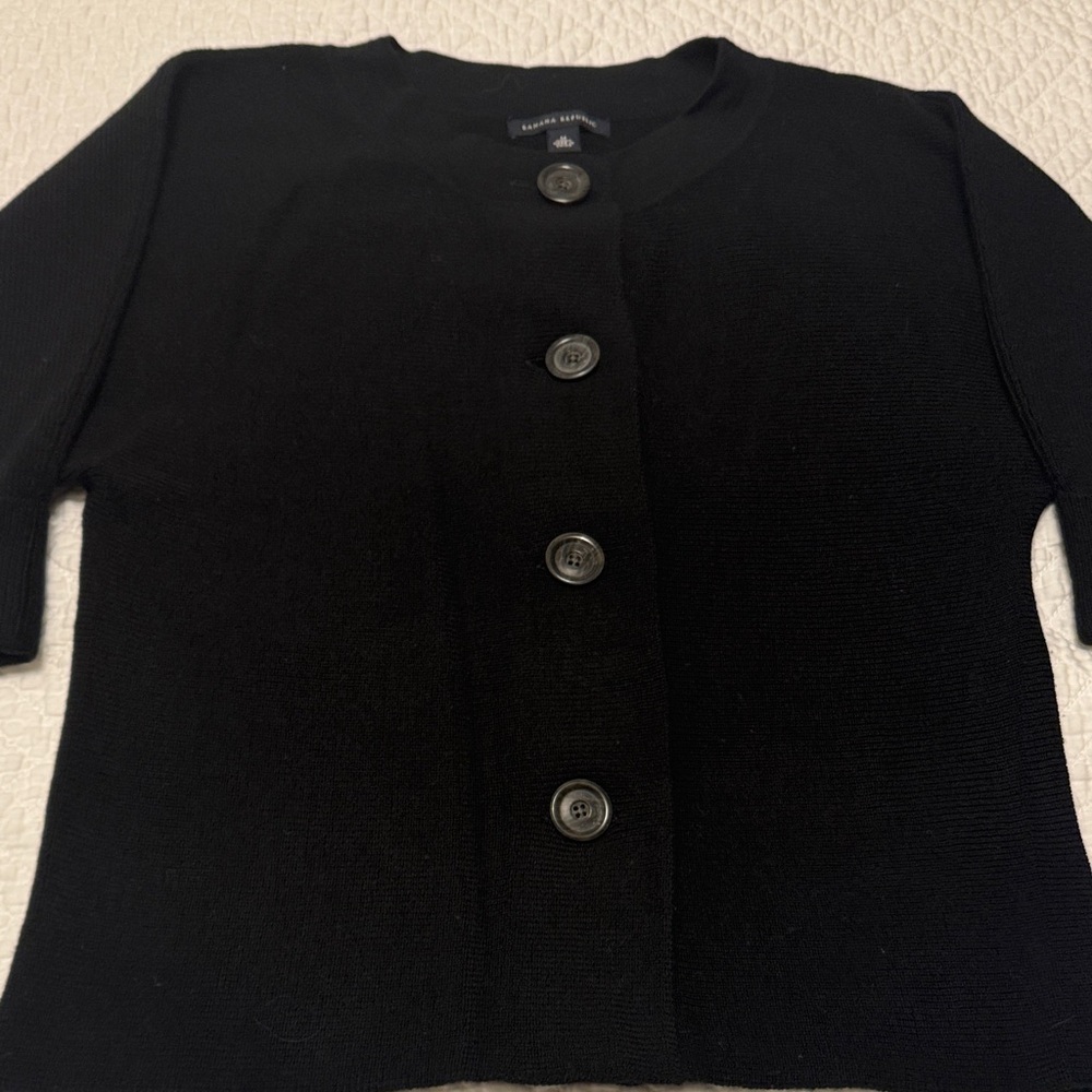 Banana Republic Wool Black Knit Cardigan